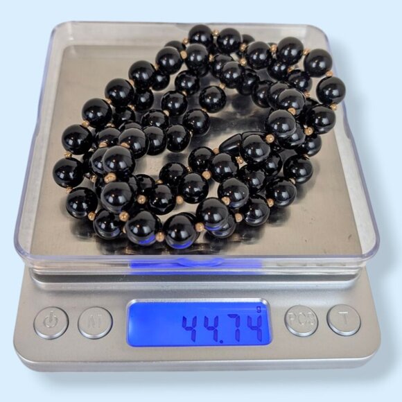 (2/$20) Vintage Long Black Beaded Necklace - Picture 5 of 5